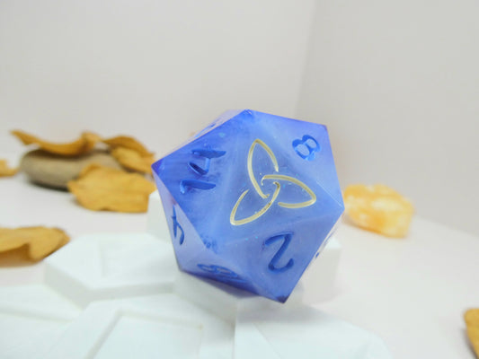 Hazy Blue Oversized d20